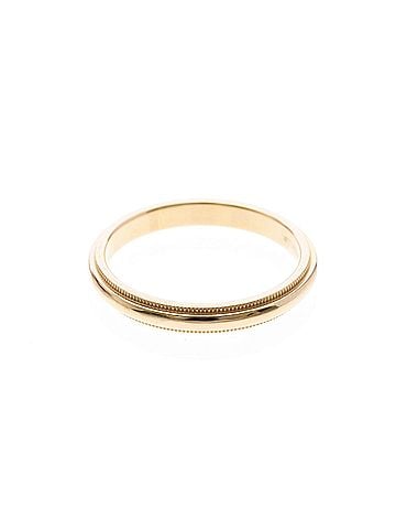 Tiffany & Co. Tiffany Milgrain Band Ring Pink Gold (18K) Fashion No Stone Band Ring Pink Gold (view 2)