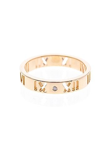 Tiffany & Co. Tiffany Atlas Pierced Ring Pink Gold (18K) Fashion Diamond Band Ring Pink Gold (view 1)