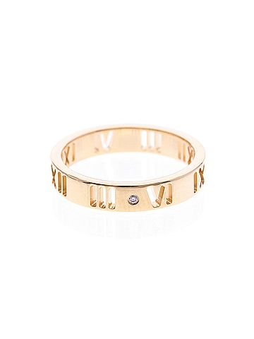 Tiffany & Co. Tiffany Atlas Pierced Ring Pink Gold (18K) Fashion Diamond Band Ring Pink Gold (view 2)