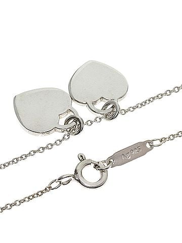 Tiffany & Co. Tiffany & Co. Double Heart Enamel Necklace, Silver, Women's (view 2)