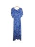CeCe 100% Polyester Tropical Blue White Casual Dress Size L - photo 1