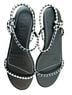 STAUD Black White Sandals Size 9 - photo 1