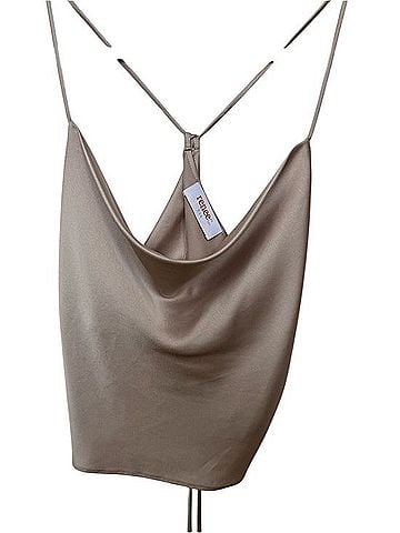 Renee C. Satin Cowl Neck Camisole Tank Top (view 1)