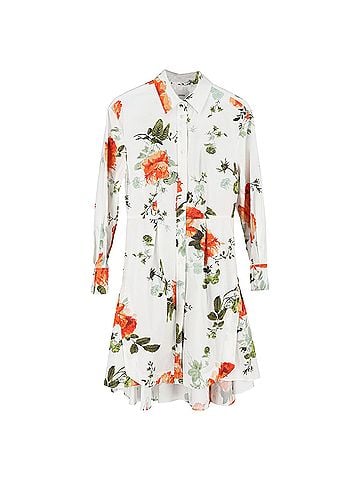 Erdem Erdem Floral-Print Mini Shirt Dress in Multicolor Cotton (view 1)