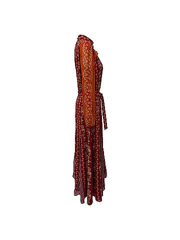 Saloni  Saloni Jacqui-B Printed Maxi Dress in Multicolor Silk (view 2)