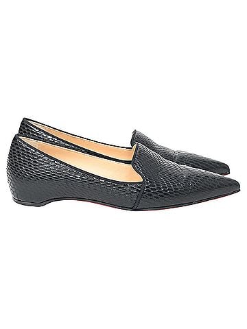 Christian Louboutin Christian Louboutin Kashasha Lizard Embossed Ballet Flats in Black Calf Leather (view 1)