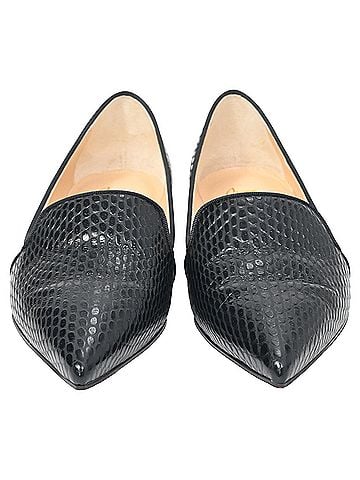 Christian Louboutin Christian Louboutin Kashasha Lizard Embossed Ballet Flats in Black Calf Leather (view 2)