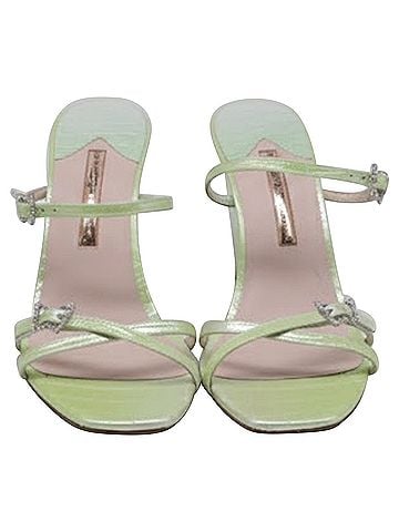 Sophia Webster Sophia Webster Venus Croc-Embossed Wedge Sandals in Green Leather (view 2)