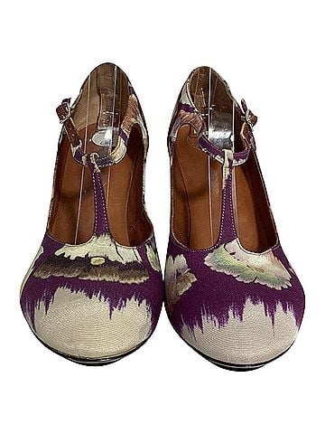 Dries Van Noten Dries Van Noten Floral Print Pumps in Purple Cotton (view 2)