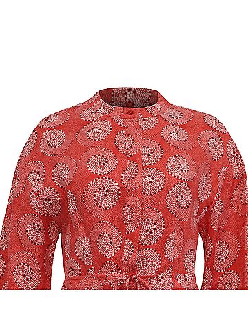 STAUD Staud Karlee Printed Mini Dress in Orange Cotton  (view 2)