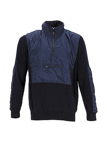 Prada Prada Windbreaker in Navy Blue Wool and Nylon (view 1)