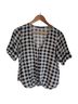 Abercrombie & Fitch Checkered-gingham Black White Short Sleeve Blouse Size S - photo 1