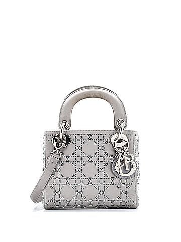 Christian Dior Lady Dior Bag Crystal Embellished Cannage Quilt Satin Mini (view 1)