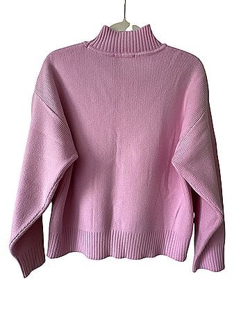 Mango Pastel Pink Ribbed Mock Neck Sweater Casual Sweaters (view 2)