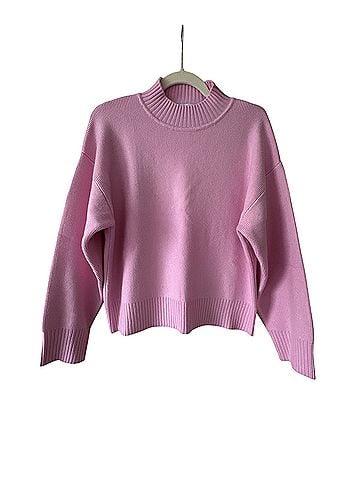 Mango Pastel Pink Ribbed Mock Neck Sweater Casual Sweaters (view 1)