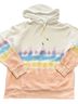 feat Tie-dye White Blue Pullover Hoodie Size M - photo 1