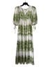 Taylor 100% Microfiber Polyester Floral White Green Casual Dress Size 10 - photo 1