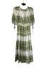 Taylor 100% Microfiber Polyester Floral White Green Casual Dress Size 10 - photo 2