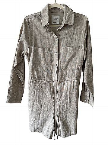 Abercrombie & Fitch Button-Front Cotton Shorts Jumpsuit/Romper Jumpsuit (view 1)