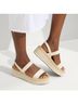 ROTHY'S 100% Canvas Solid White Tan Sandals Size 8 - photo 1