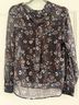 See By Chloé Floral Blue Brown Long Sleeve Blouse Size 4 - photo 4