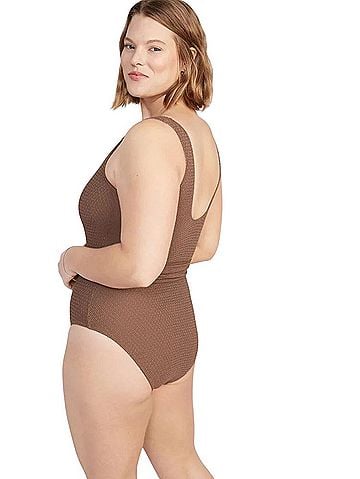 Old Navy Belted Crochet One-Piece Swimsuit One Piece Swimsuit (view 2)
