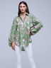 L'Agence x Bert Stern Paisley Green White Blouse Size S - photo 3