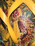 FARM Rio Floral Animal Print Yellow Blue Flip Flops Size 11 - photo 6