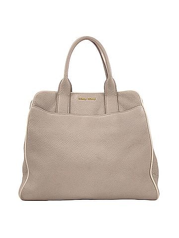 Miu Miu Miu Miu Miu Logo Tote Bag, Leather, Women's (view 1)