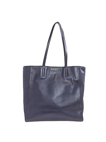 Miu Miu Miu Miu Miu Logo Tote Bag, Leather, Women's (view 1)