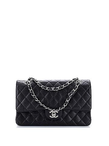 Chanel Vintage Classic Double Flap Bag Quilted Caviar Medium (view 1)