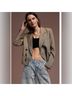 Free People 54% Cotton 9% Elastane 37% Viscose 100% Polyester Houndstooth Tan Jacket Size L - photo 3