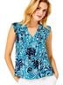 Lilly Pulitzer 100% Polyester Print Blue White Sleeveless Blouse Size XL - photo 1