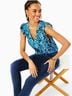 Lilly Pulitzer 100% Polyester Print Blue White Sleeveless Blouse Size XL - photo 4