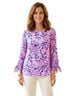 Lilly Pulitzer 100% Polyester Print Blue Pink 3/4 Sleeve Blouse Size M - photo 1