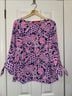 Lilly Pulitzer 100% Polyester Print Blue Pink 3/4 Sleeve Blouse Size M - photo 5