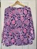 Lilly Pulitzer 100% Polyester Print Blue Pink 3/4 Sleeve Blouse Size M - photo 7