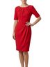 L.K. Bennett 63% Polyester 32% Viscose 5% Elastane 100% Polyester Solid Red Cocktail Dress Size 8 - photo 1