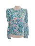 Lilly Pulitzer 100% Cotton Floral Blue Pink Pullover Sweater Size XS - photo 1
