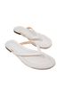 J.Crew 100% Leather Solid White Flip Flops Size 7 1/2 - photo 4