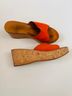 K Jacques St. Tropez 100% Leather Orange Wedges Size 9 - photo 4