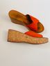 K Jacques St. Tropez 100% Leather Orange Wedges Size 9 - photo 5