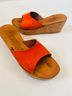 K Jacques St. Tropez 100% Leather Orange Wedges Size 9 - photo 12