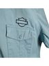 Harley Davidson Solid Blue Short Sleeve Button-Down Shirt Size L - photo 5