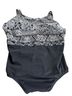 Longitude 84% Spandex 16% Nylon 100% Polyester Floral Black White One Piece Swimsuit Size 18 - photo 1