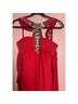 Jovani 100% Polyester Solid Red Silver Cocktail Dress Size 2 - photo 4
