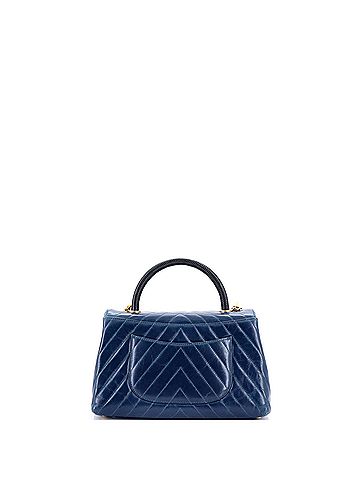 Chanel Coco Top Handle Bag Chevron Calfskin with Lizard Small (view 2)
