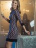 ENTI Chevron-herringbone Multi Color Cocktail Dress Size S - photo 6