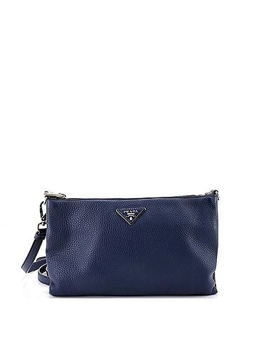 Prada Flat Zip Crossbody Bag Vitello Daino Mini (view 1)