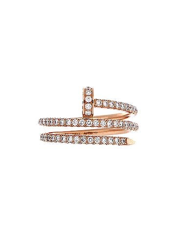 Cartier Juste un Clou Paved Double Ring 18K Rose Gold and Diamonds Small (view 1)